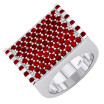 Large Sterling Silver Ring With Red Garnets for Men 3.4ct Customizable
