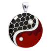 Men's Sterling Silver Medallion Pendant with Colored Enamel | Yin Yang Symbol
