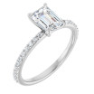 Eliana 1 Carat Emerald Diamond Accented Engagement Ring