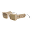 Fendi Women's Designer Rectangle RX-Sunglasses FE40133I57E Brown Lenses