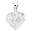 14K Gold Diamond Heart Pendant For Women | Round Baguette Diamonds | 0.35ct