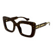 Gucci Women's Designer Square Eyeglasses GG1554O002 Clear Demo Lenses
