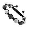 Hip Hop Beaded Disco Ball Bracelet w White Black Diamonds 5ct