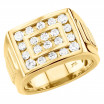 14K Gold Men's Diamond Ring 0.78ct 13.1mm
