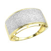Affordable Men's Rings 10K Yellow Gold Diamond Band 0.95ct