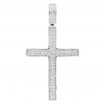 Large Men's Sterling Silver Diamond Cross Pendant 1.31ct
