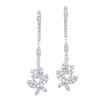 Ladies Butterfly Diamond Drop Earrings 1.8ct 14k Gold