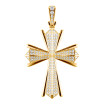 Large 14K Gold Diamond Cross Pendant for Men 2ct