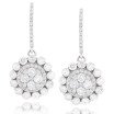 Large Diamond Drop Earrings Sale 3.8ct 14k Gold Round Diamonds