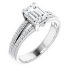 Lily 1 Carat Emerald Diamond Accented Double-Row Engagement Ring