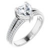 Lily 1 Carat Heart Diamond Accented Double-Row Engagement Ring