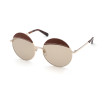 Loewe Women's Designer Round Gold Sunglasses LW40007U33N Brown Mirror Lenses