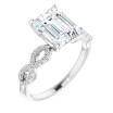 Madeline 2 Carat Emerald Diamond Accented Infinity-Inspired Engagement Ring