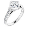 Madison 1.25 Carat Square Diamond Bezel-Set Accented Engagement Ring