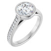 Madison 1.5 Carat Round Diamond Bezel-Set Accented Engagement Ring