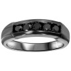 Men's 10k or 14k Round Black Gold Diamond Wedding Ring l 0.5ct 