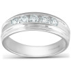Men's 10k or 14k White Gold Round Diamond Wedding Ring l 0.5ct l H 