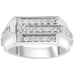 Men's 10k or 14k White Gold Round Diamond Wedding Ring l 0.8ct l G-H 