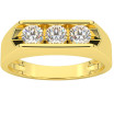 Men's 10k or 14k Yellow Gold Lab Grown Round Diamond Wedding Ring l 1.45ct l G, VS