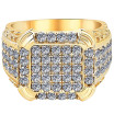 Men's 10k or 14k Yellow Gold Round Diamond Ring l 2.21ct l H 
