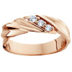 Men's 10K or 14K Rose Gold Round Diamond Wedding Ring l 0.1ct l H-I 