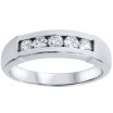 Men's 10K or 14K White Gold Round Diamond Wedding Ring l 0.5ct l G-H 