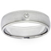 Men's 10K or 14K White Gold Round Diamond Wedding Ring l 0.04ct l G 