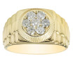 Men's 10K or 14K Yellow Gold Round Diamond Ring l 0.75ct l G-H