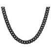 Men's Black Diamond Cuban Link Chain Necklace in Sterling Silver 8mm Wide