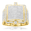 Men's Diamond Rings 10K or 14K Gold Round Diamond Ring 1.30ct
