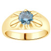 Men's 10k or 14k Gold Blue Lab Grown Round Diamond Ring l 2ct l G, VS