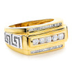 Men's Rings 10K or 14K Gold Men's Baguette Diamond Ring 0.97