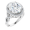 Naomi 5 Carat Oval Diamond Infinity-Inspired Halo-Style Engagement Ring