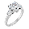 Nova 2 Carat Heart Diamond Baguette Accented Engagement Ring