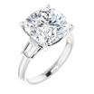 Nova Lab Grown Diamond Ring | 7 Carat Cushion Diamond Baguette Accented Engagement Ring