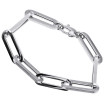 14K White Gold Hollow Paperclip Bracelet for Men's and Women's
