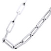 14K White Gold Hollow Paperclip Chain for Men's and Women's