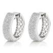 Pave Diamond Hoop Earrings 1.2ct 14K Gold