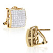 Princess Cut Invisible Set Diamond Earrings 2.16ct 14K Gold