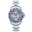 Rolex Submariner Date Diamond Paved Dial Blue Gemstone & Diamond Bezel Stainless Steel Semi Diamond Oyster Bracelet 116610