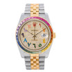 Men's Two-Tone Watch | Rolex Datejust | Diamond Dial | Rainbow Bezel l Jubilee Bracelet | 36mm Case