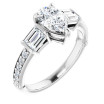 Scarlett 1 Carat Pear Diamond Baguette Accented Engagement Ring