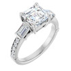 Scarlett 2 Carat Asscher Diamond Baguette Accented Engagement Ring