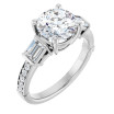Scarlett 2 Carat Round Diamond Baguette Accented Engagement Ring