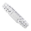 Men's 10K and 14K Iced Out Lab Grown Diamond Cuban Link White Gold Bracelet