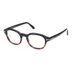 Tom Ford Men's Designer Round Eyeglasses FT5871-B005/49 Clear Blue Light Block Lenses