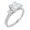 Zoey 2 Carat Asscher Diamond Three-Stone Engagement Ring
