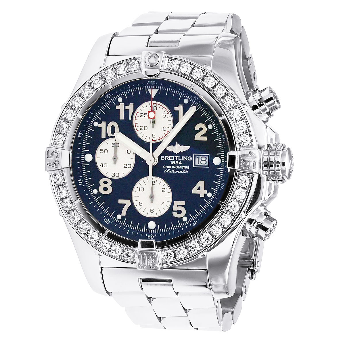 Breitling Silver Watch with Diamond Accents Estate Breitling Stainless Steel Cockpit Lady Silver Diamond  main image 2