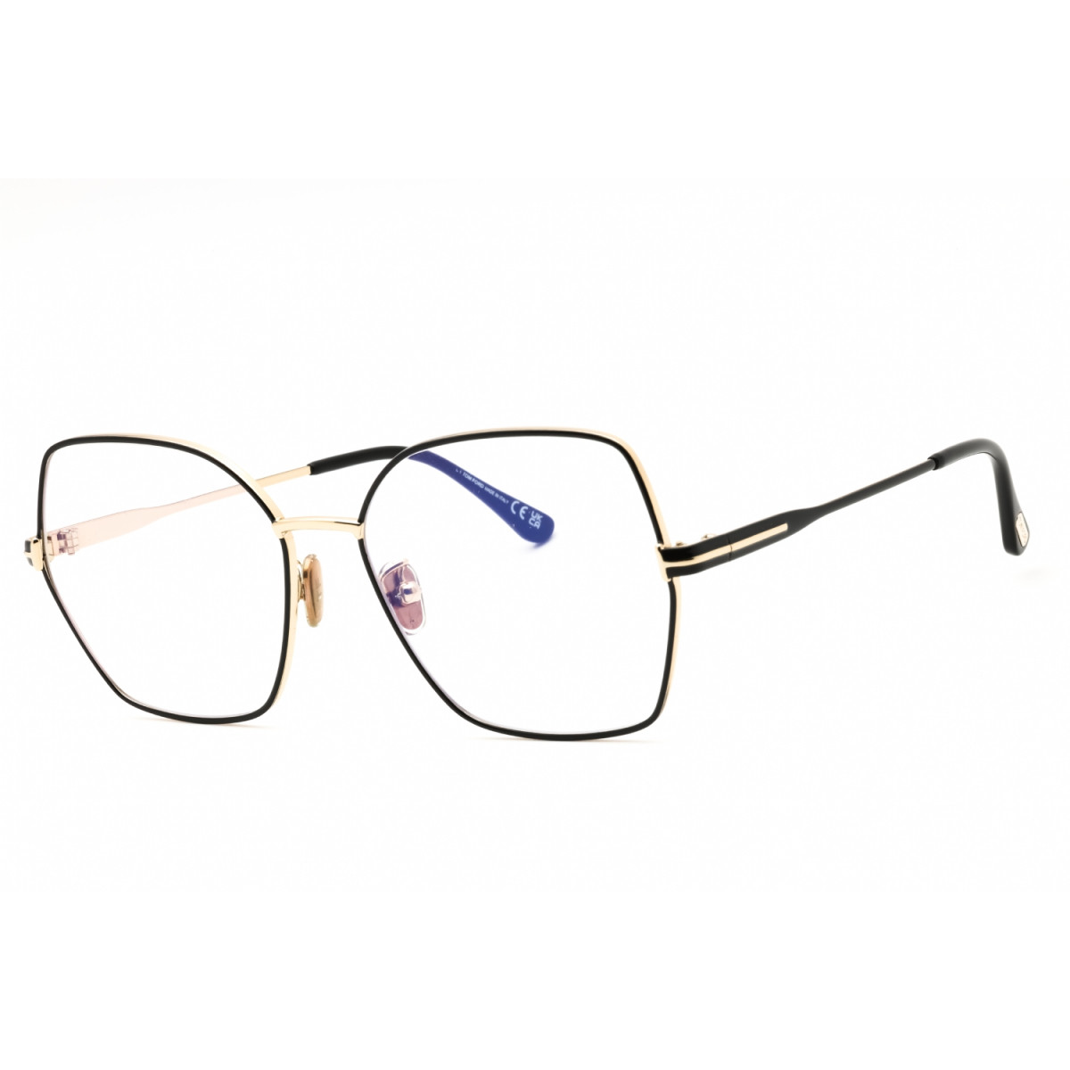 Item Code: M10948, Model Number: FT5876-B, UPC: 889214415837, Glasses Style: Butterfly, Glasses Type: EYEGLASSES, Frame Color: Pale Gold, Frame Material: Metal, Lens Color: Clear/Blue-Light Block Lenses, Bridge Size: 16 mm, Sun Protection: 100% UV, Temple Length: 140 mm.