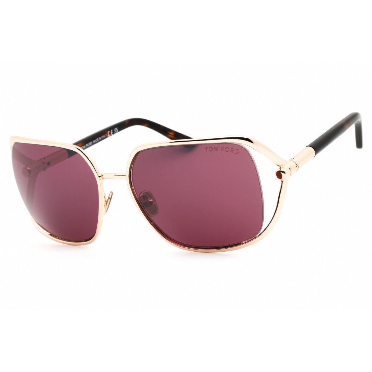 Item Code: M08542, Model Number: FT1092, UPC: 889214469649, Glasses Style: Shield, Glasses Type: RX-Sunglasses, Frame Color: Shiny Rose Gold, Frame Material: Metal/Acetate, Lens Color: Bordeaux Mirrored, Bridge Size: 18 mm, Sun Protection: 100% UV, Temple Length: 120 mm.